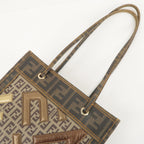 FENDI Zucca Zucchino PVC Leather Shoulder Bag Beige Brown 8BH189