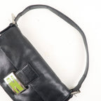 FENDI Mamma Baguette Leather Hand Bag Shoulder Bag Black Green