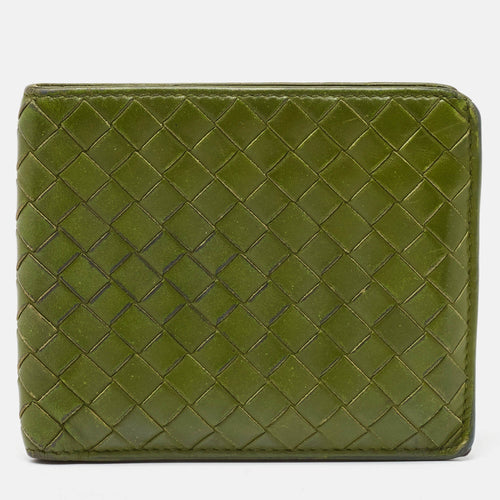 Bottega Veneta Light Green Intrecciato Leather Bifold Wallet