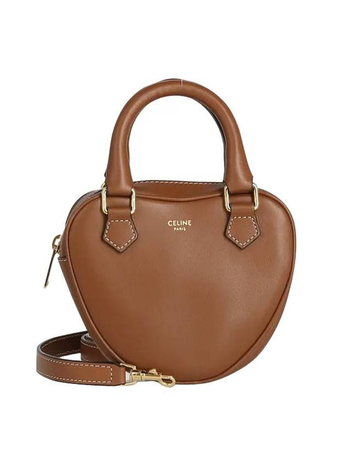 CELINE Heart Petite Cross Bag Tan Shell