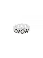 Italic Chain Link Ring Silver Dior