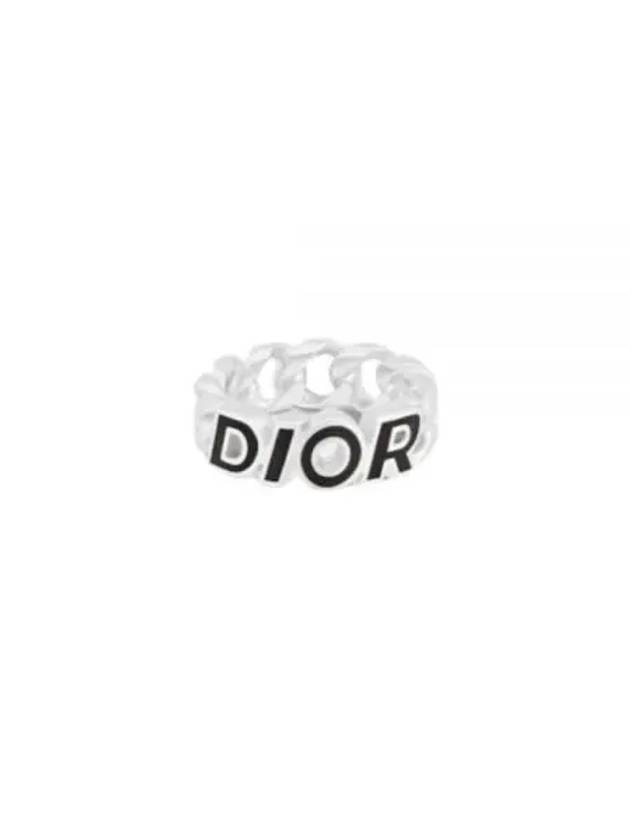 Italic Chain Link Ring Silver Dior