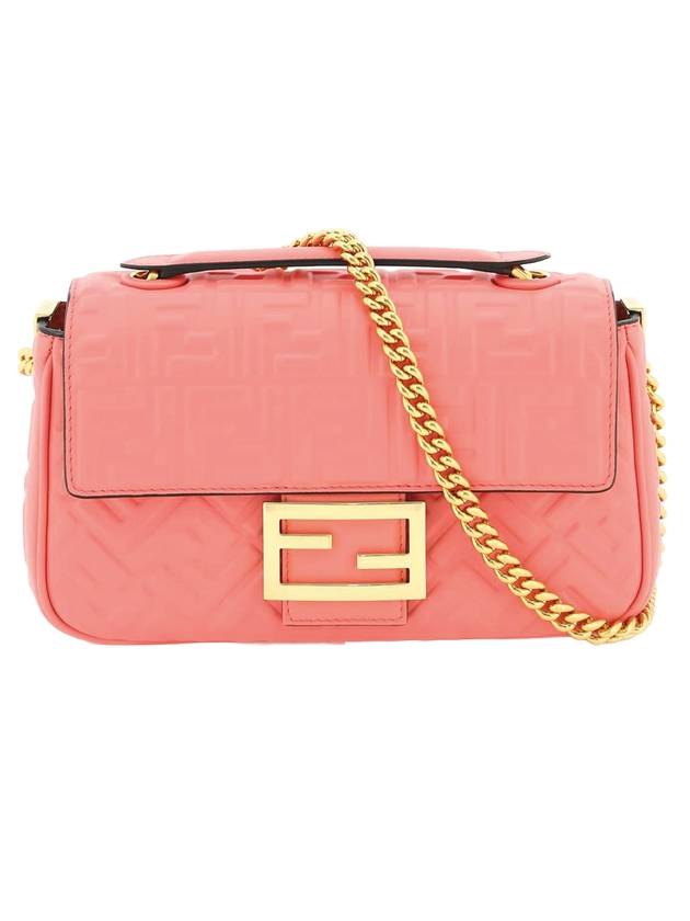 Fendi Baguette Medium Nappa Leather Chain Shoulder Bag Pink
