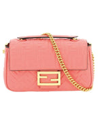 Fendi Baguette Medium Nappa Leather Chain Shoulder Bag Pink
