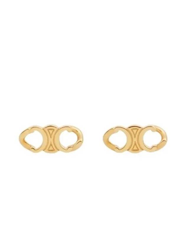 CELINE Triomphe stud earrings gold