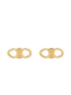 CELINE Triomphe stud earrings gold