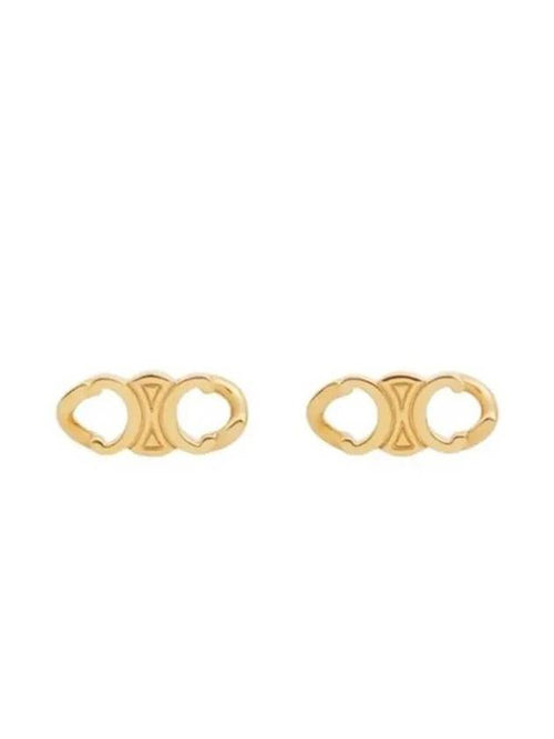 CELINE Triomphe stud earrings gold