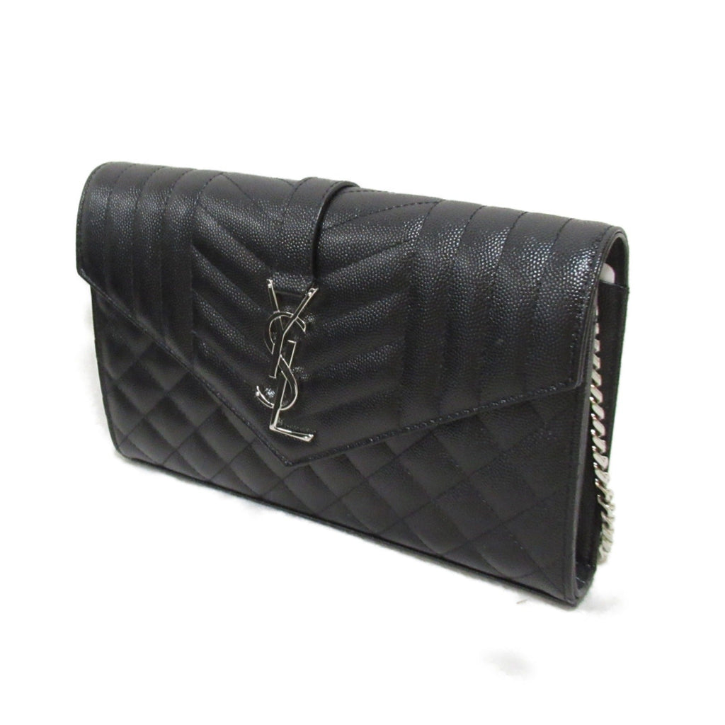 Saint Laurent Chain Shoulder Bag Leather Bag  Black 620280BOW921000