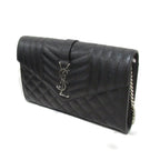 Saint Laurent Chain Shoulder Bag Leather Bag  Black 620280BOW921000