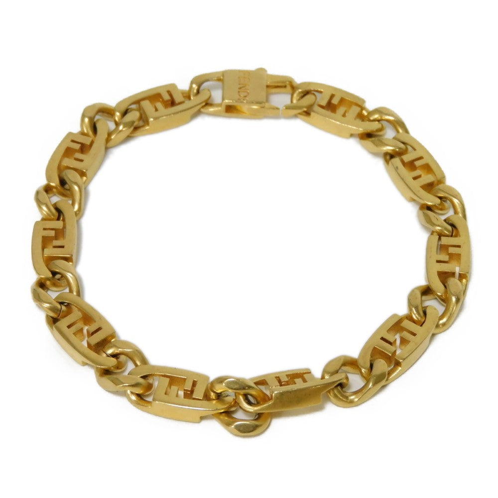 FENDI bracelet 7AJ556 B08 F1HRI plating Matt gold FF logo Bracelet Orlock Chain mens