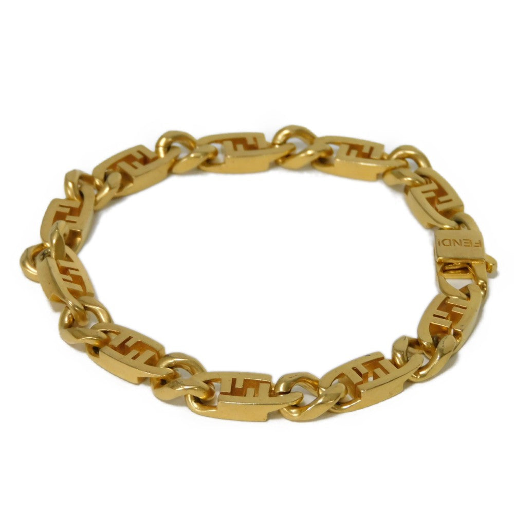 FENDI bracelet 7AJ556 B08 F1HRI plating Matt gold FF logo Bracelet Orlock Chain mens