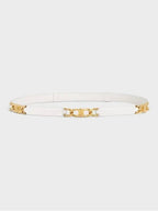 CELINE Small Gourmet Triomphe Leather Belt White