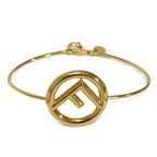 FENDI bracelet 8AG762 B08 F0CFK bronze gold F logo F is Narrow Bangle Women