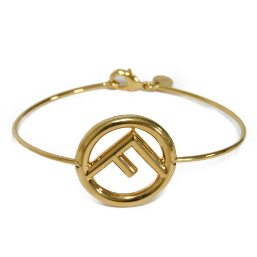 FENDI bracelet 8AG762 B08 F0CFK bronze gold F logo F is Narrow Bangle Women