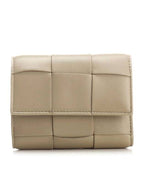 Bottega Veneta Intrecciato Tri-Fold Zip Half Wallet Khaki Green