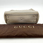 Gucci Metallic Gold Leather Mini Bamboo Tote LA2331