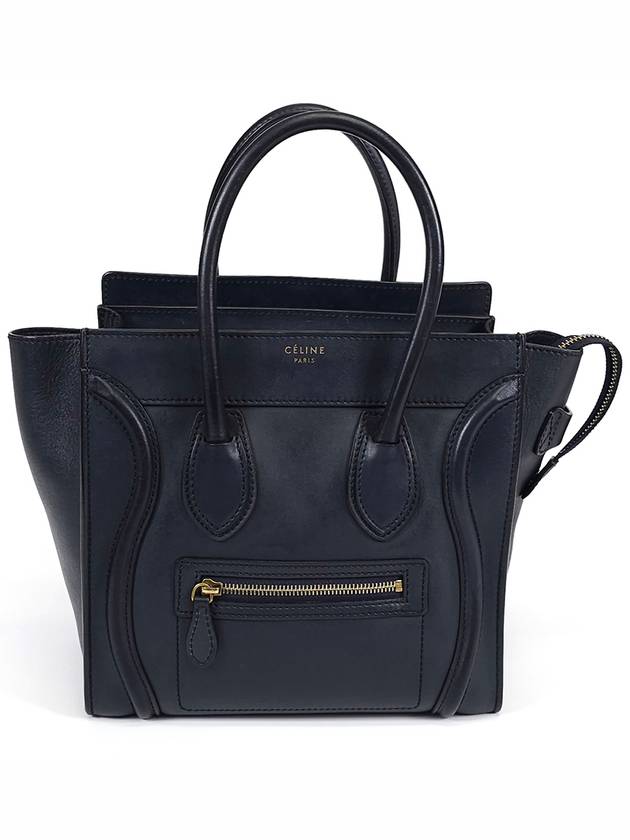CELINE 189793 Luggage Micro Dark Navy Tote Bag