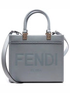 Fendi Sunshine Embossed Logo Small Tote Bag Light Blue