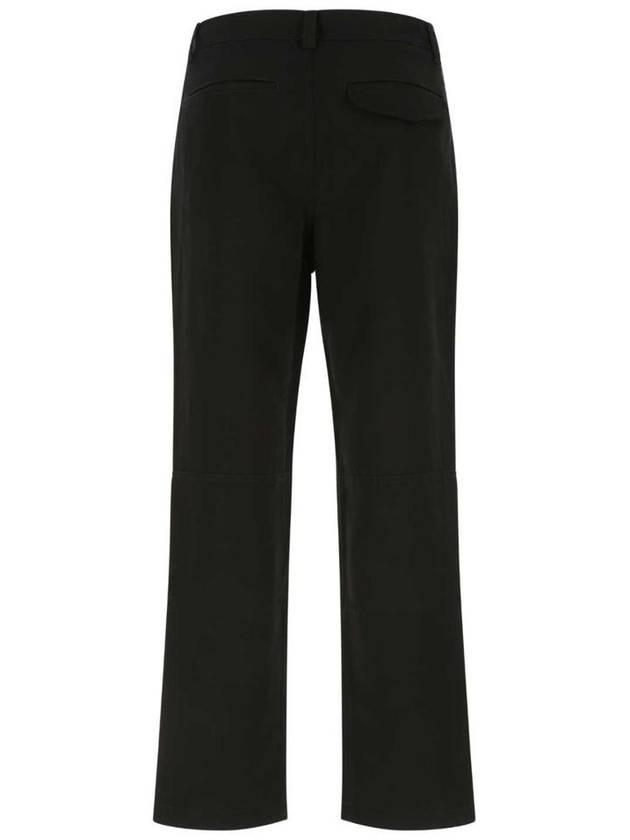 Burberry Men's D-Ring Detail Cotton Linen Straight Pants Black