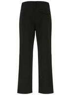 Burberry Men's D-Ring Detail Cotton Linen Straight Pants Black