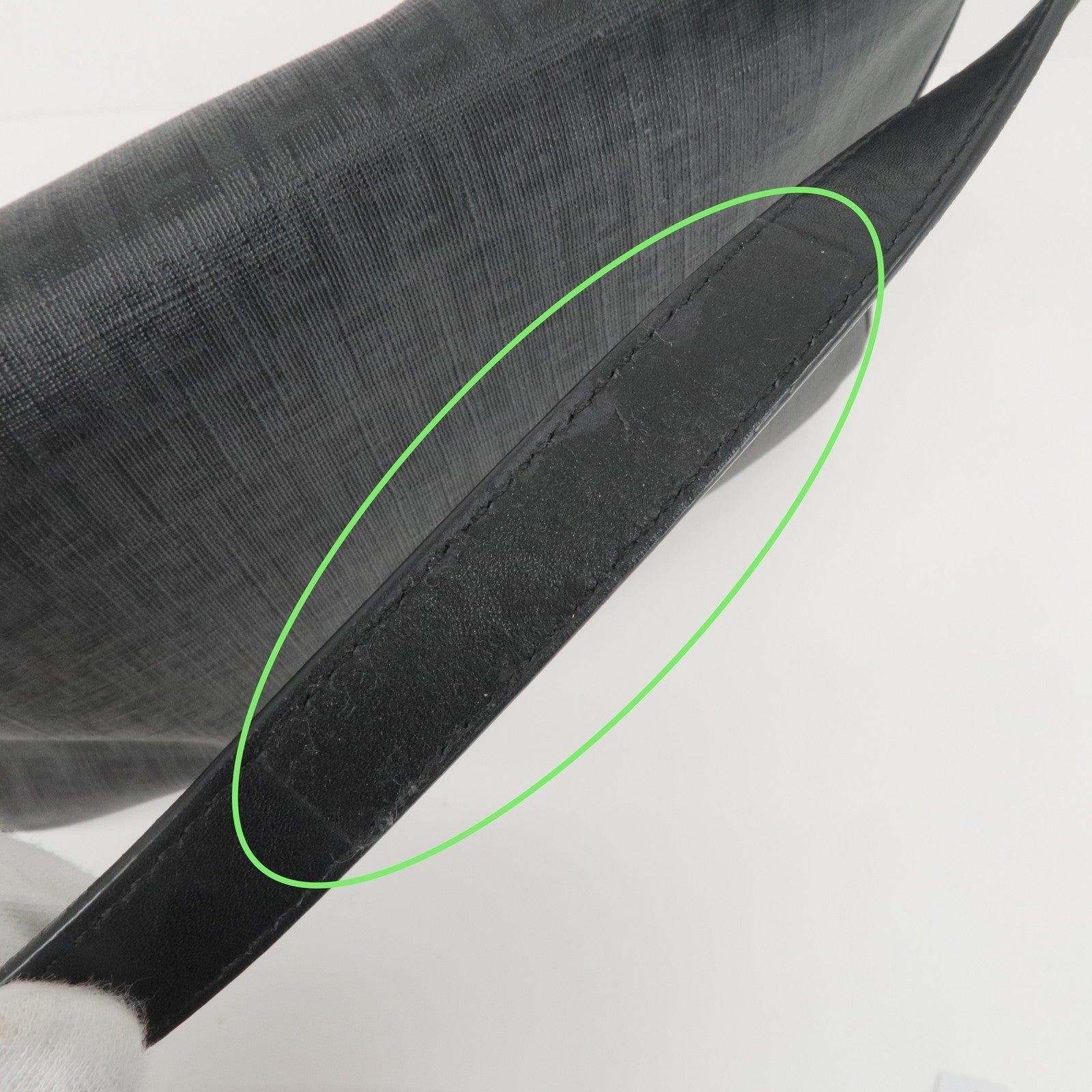 FENDI Zucchino Mamma Baguette PVC Leather Bag Black 8BR001