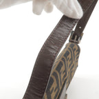 FENDI Zucca Mamma Baguette Canvas Leather Bag Brown Black 26424