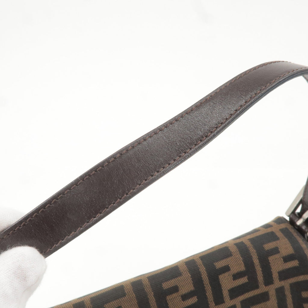 FENDI Mamma Baguette Zucca Canvas Leather Bag Beige 26424