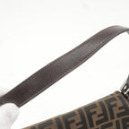 FENDI Mamma Baguette Zucca Canvas Leather Bag Beige 26424