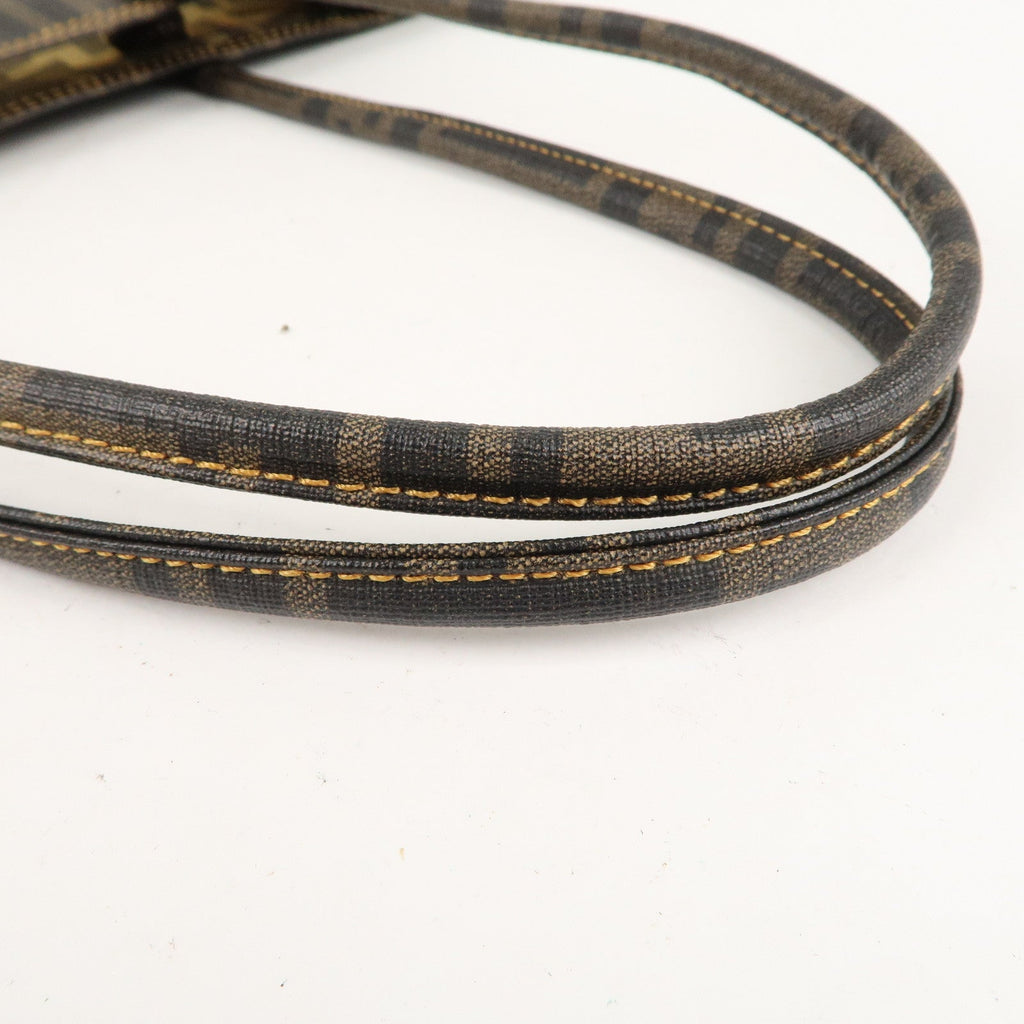 FENDI Zucca Mesh PVC Tote Bag Brown Black 8BH184