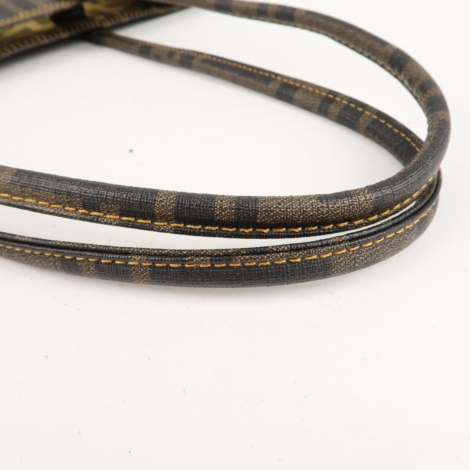 FENDI Zucca Mesh PVC Tote Bag Brown Black 8BH184