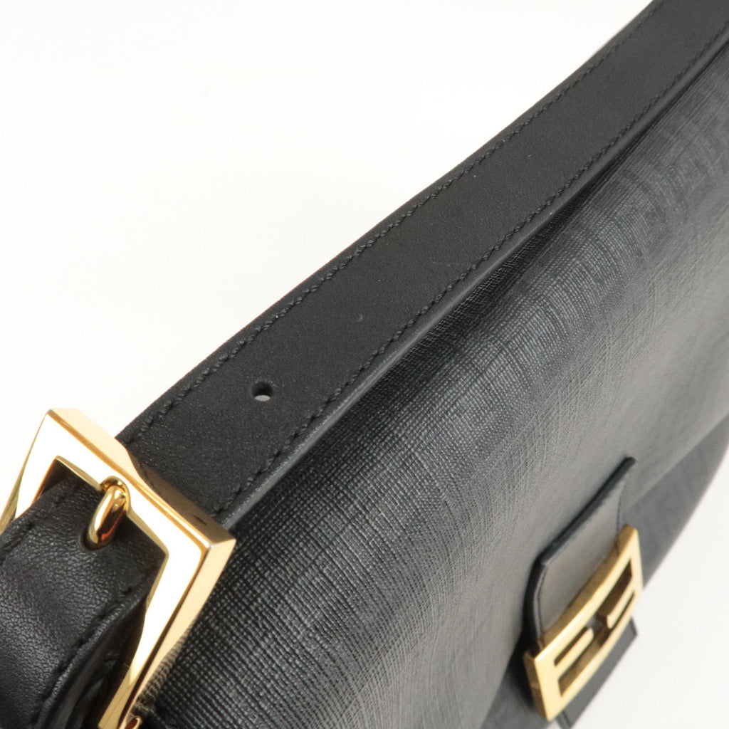 FENDI Zucchino Mamma Baguette Canvas Leather Shoulder Bag 8BR001