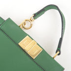 FENDI Micro Peekaboo Leather 2Way Bag Hand Bag Green 8M0355