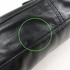 FENDI Mamma Baguette Leather Hand Bag Shoulder Bag Black Green