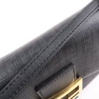 FENDI Zucchino Mamma Baguette PVC Leather Hand Bag Black 8BR180