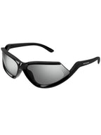 Balenciaga Eyewear Side Expand Mirror Oval Frame Sunglasses