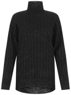 Balenciaga silk oversized turtleneck black