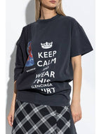 Balenciaga Women s 50 Short Sleeve T Shirt Washed Black