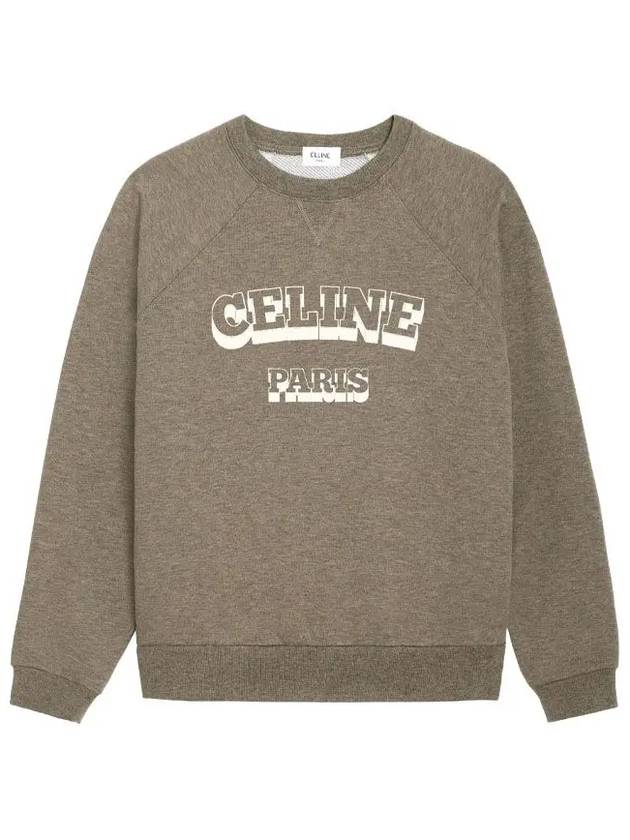 CELINE WoMen's Paris 70's Cotton Cashmere Sweatshirt Light Brown