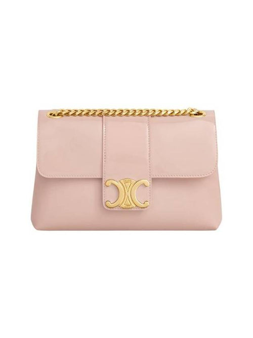 CELINE Teen Victoire Triomphe Calfskin Cross Bag Poudre