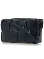 Bottega Veneta Intrecciato Cassette Leather Mini Cross Bag Black