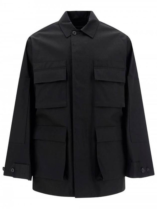 Balenciaga Men's Cotton Drill Cargo Jacket Black
