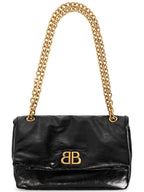 Balenciaga Monaco Small Chain Shoulder Bag Black