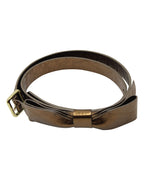 Chloe Bow Detail Buckled Belt in Bronze Leather