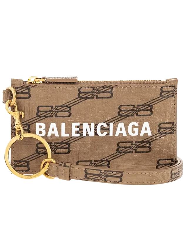 Balenciaga BB Monogram Cash Keyring Zipper Card Wallet
