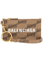 Balenciaga BB Monogram Cash Keyring Zipper Card Wallet