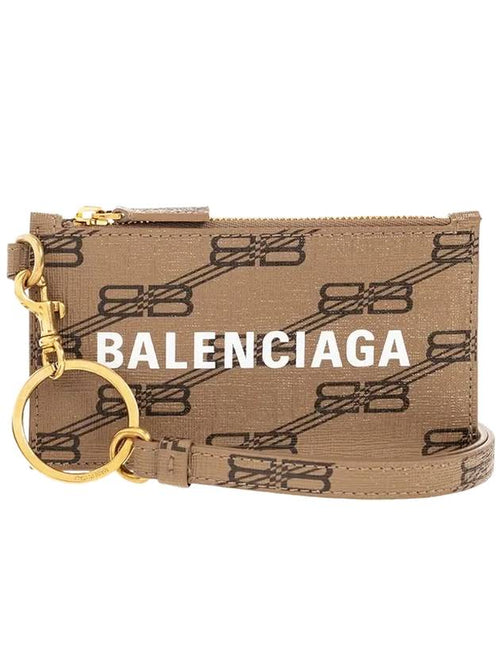 Balenciaga BB Monogram Cash Keyring Zipper Card Wallet