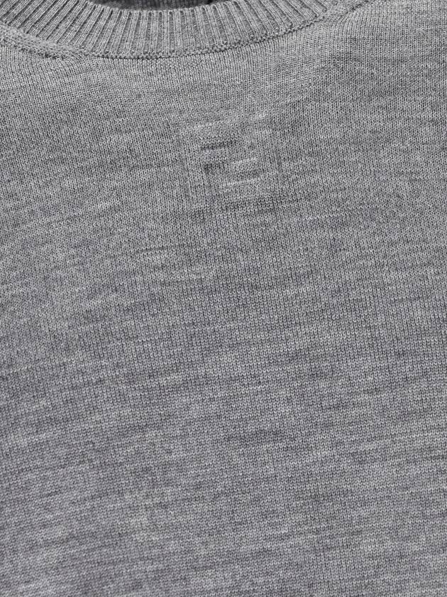 Fendi Crew Neck Wool Sweatshirt Grey