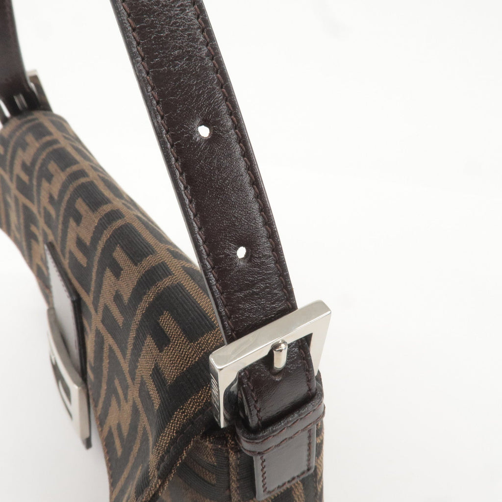 FENDI Mamma Baguette Zucca Canvas Leather Bag Beige 26424