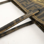 FENDI Zucca Mesh PVC Tote Bag Brown Black 8BH184