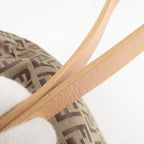 FENDI Mamma Baguette Zucchino Leather Shoulder Bag Beige 8BR001